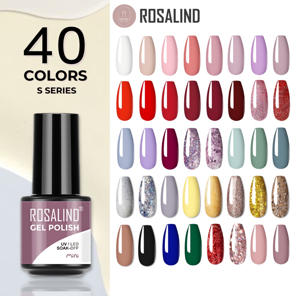 Jual Rosalind Kutek Gel Polish UV LED Color S Series | Shopee Indonesia