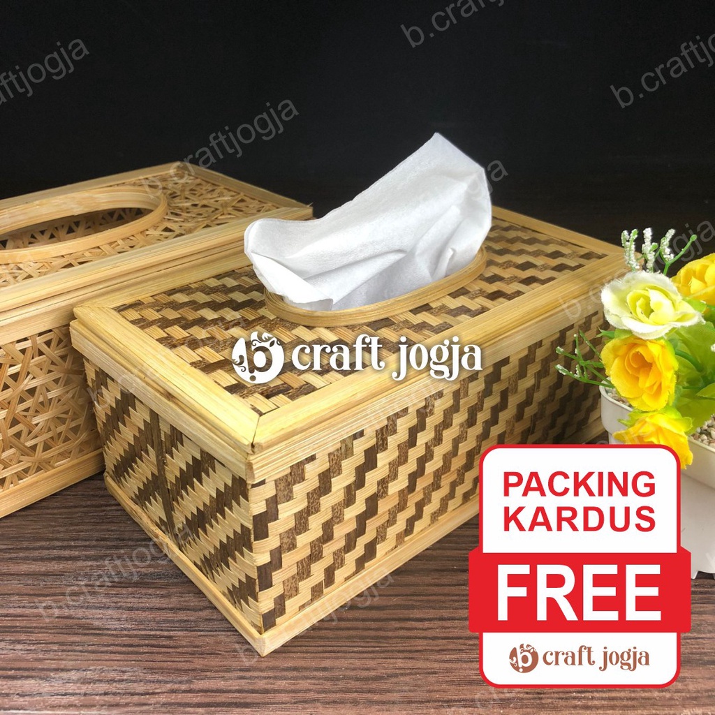 Jual Kotak Tisu Tempat Tissue Box Tisu Anyaman Bambu Unik Kerajinan ...