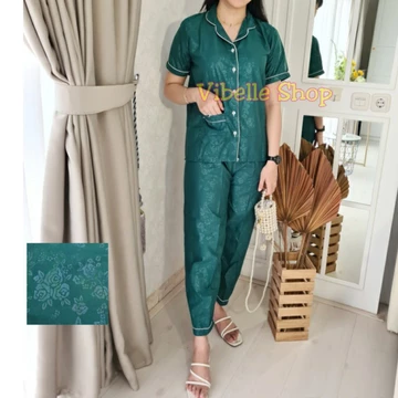 Baju Tidur Piyama Satin Embos Vibelle Lembut Nyaman