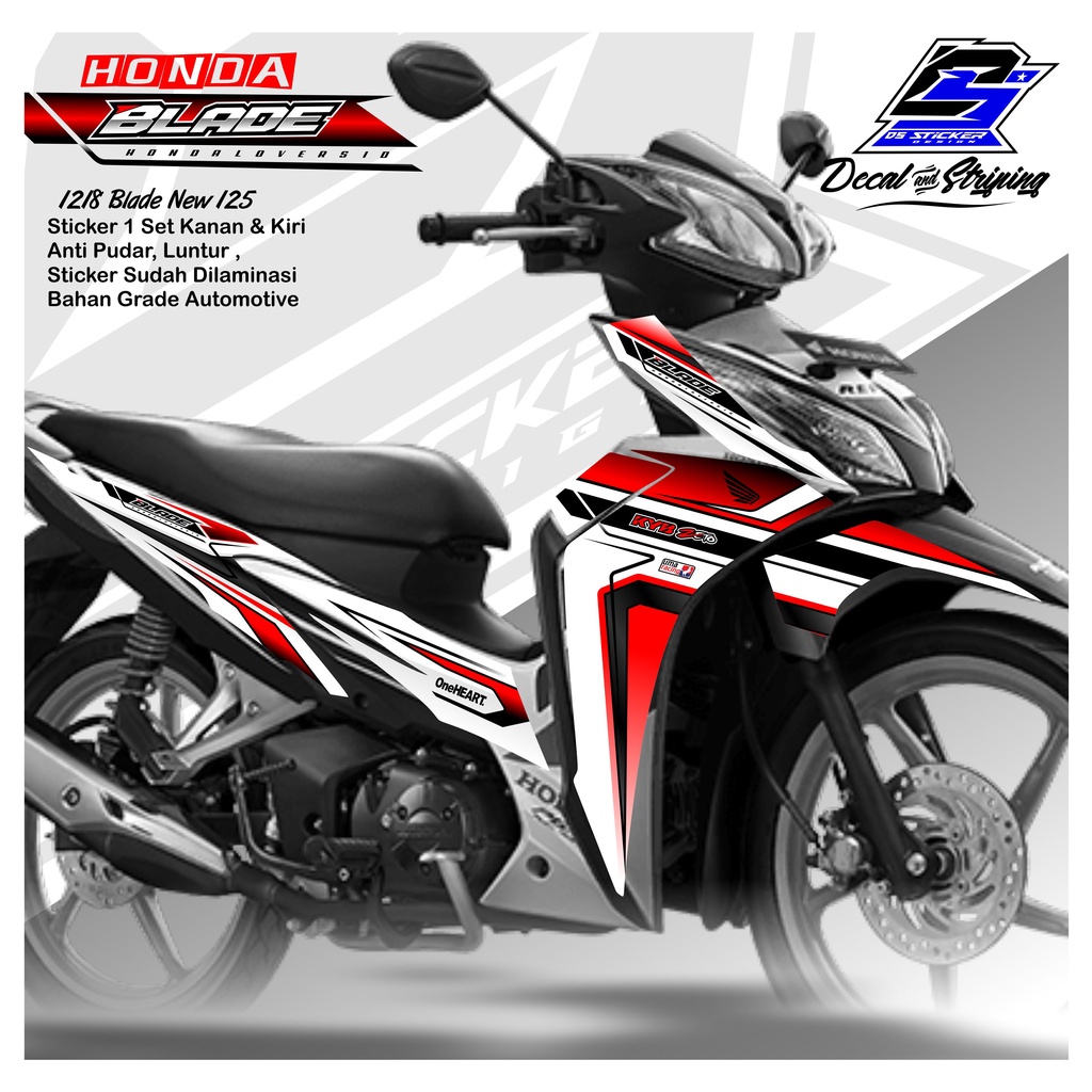 Jual (COD) 1218 Stiker Striping Honda Blade 125 Grafik Variasi Dasar ...