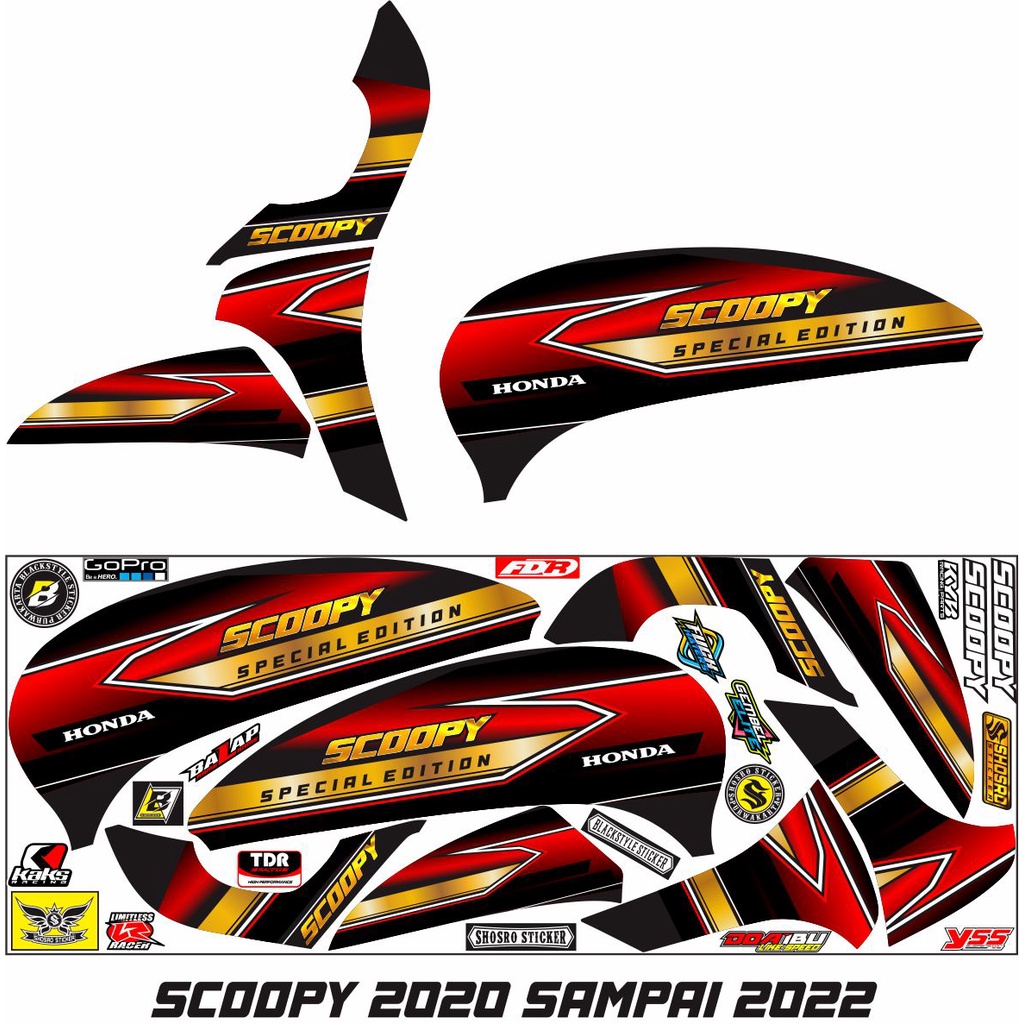 Jual MOTIF LIS STIKER STRIPING VARIASI MOTOR HONDA SCOOPY NEW 2020-2022 ...