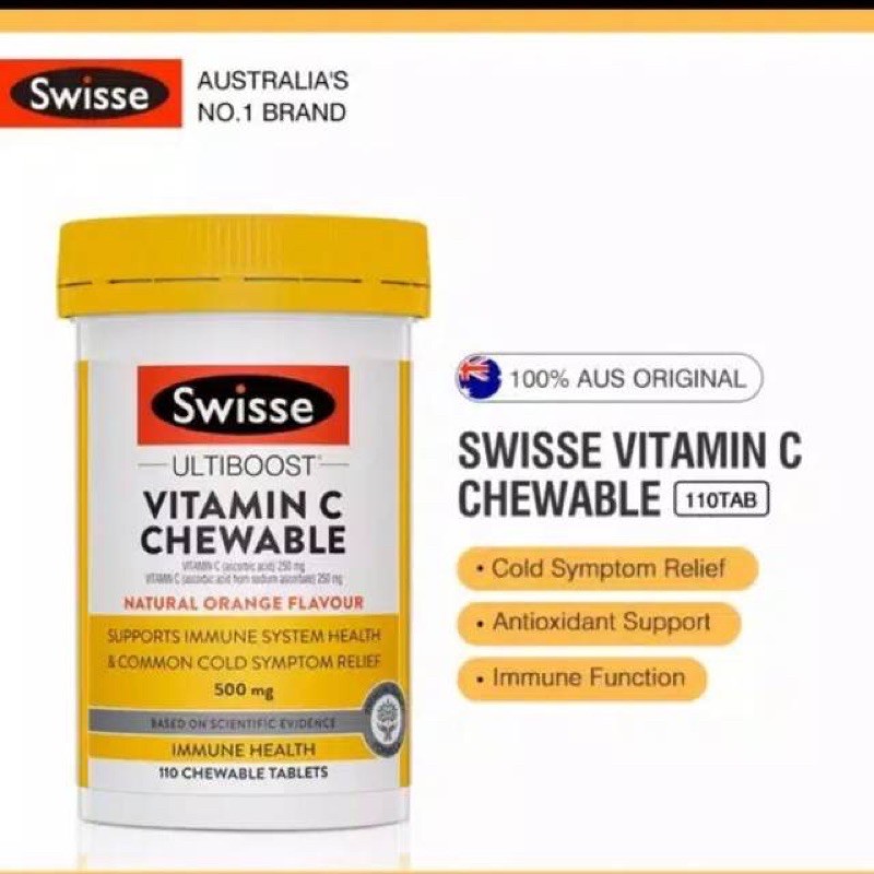 Jual Swisse ultiboost chewable vitamin C 110 tabs Shopee Indonesia