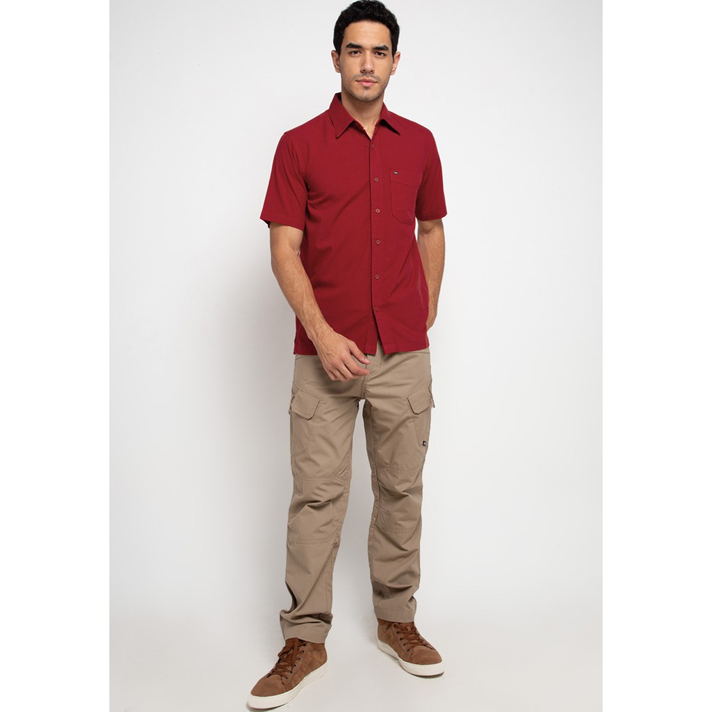 Jual Kemeja Kerja Lengan Pendek Pria MGee 3451C Original Spectrum Merah ...