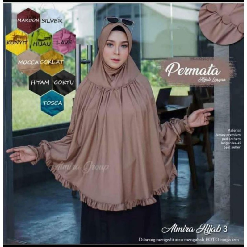 PROMO BERGO LENGAN KANCING 5 KHIMAR TANGAN JUMBO HIJAB TANGAN KANCING LIMA KRUDUNG JERSEY JUMBO