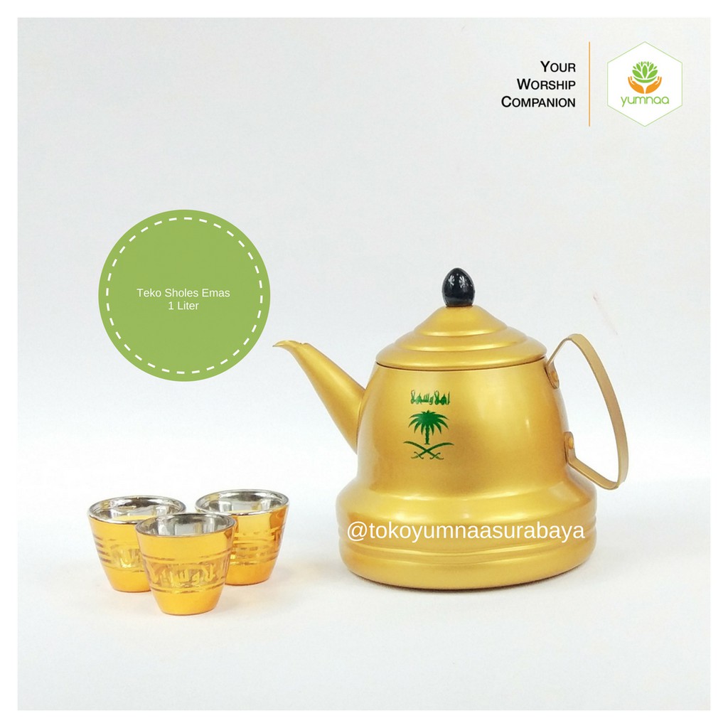 Jual Grosir Teko Sholeh Emas Air Zam Zam 1 Liter Teko Fancy Tanpa Saringan Ceret Arab Fancy Tea 2023