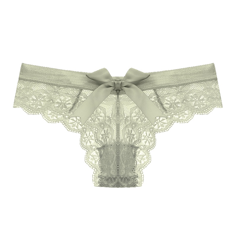 Jual New Sexy Lace String Transparent Panties Women Back Cute Bow