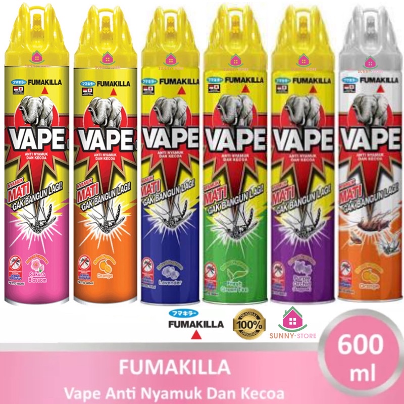 Jual Fumakilla Vape Aerosol Spray Obat Nyamuk Kecoa 600ml Sakura Blossom Orange Fresh Green Tea 4028