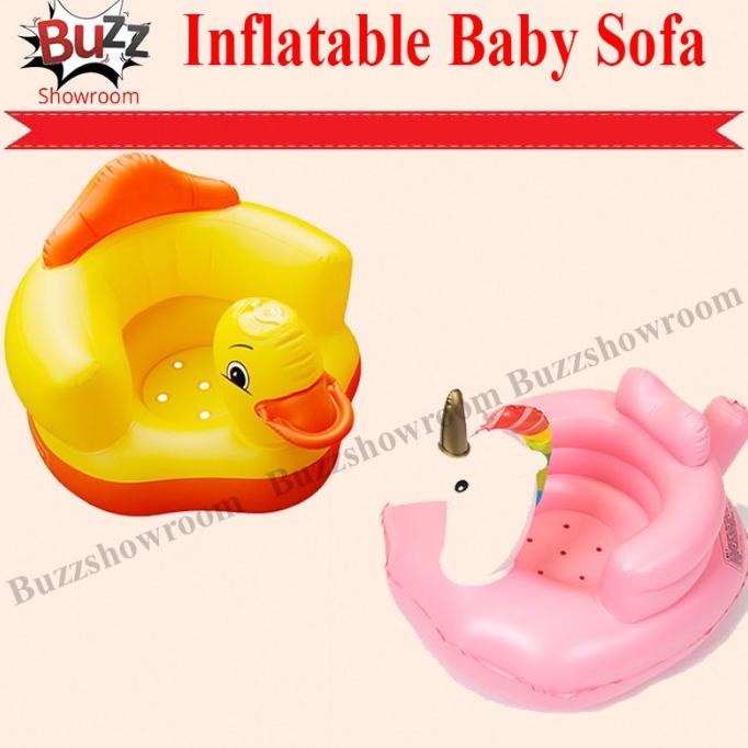 Jual Inflatable Baby Sofa Tiup Bayi Belajar Duduk Baby Seat Bebek Musik | Shopee Indonesia