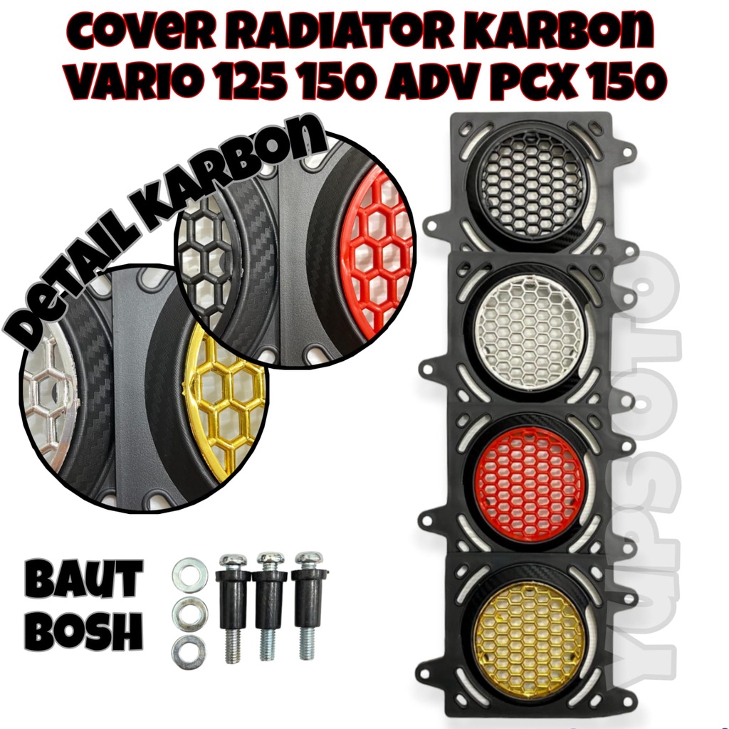 Jual Cover Radiator Vario Vario Model Carbon New Model Tutup Radiator Adv Karbon Merah