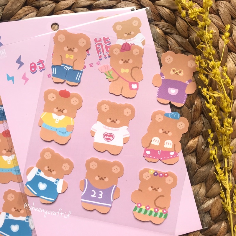 Jual 1 Lembar Beary Sticker Sheet 2 (Sticker Deco) | Shopee Indonesia