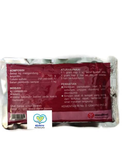 Jual Ampicol 100 gram Medion Obat Ayam Kolera, Colibaciliosis dan ...