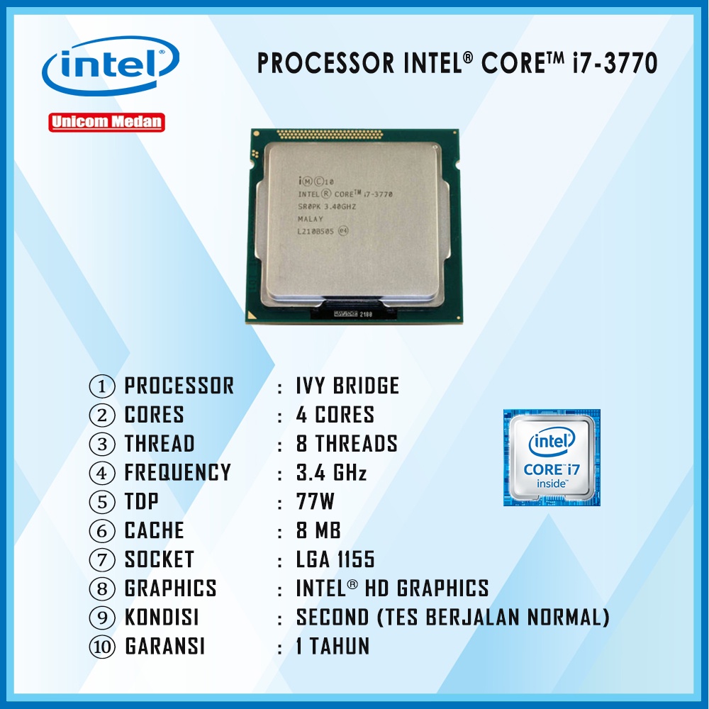 Jual PROCESSOR INTEL CORE I7 3770 LGA 1155 | Shopee Indonesia