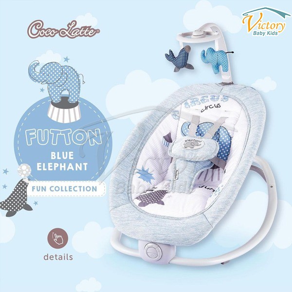 Jual Cocolatte Weeler Futton Fold Up Rocker Blue Elephant | Shopee ...