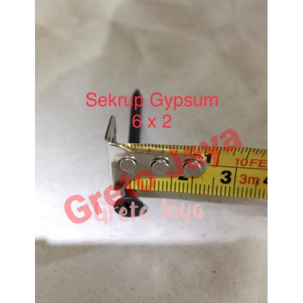 Jual ( 1 DUS 6x2 ) Sekrup Gipsum skrup Mur Baut Hitam Gypsum Drywall 6 ...