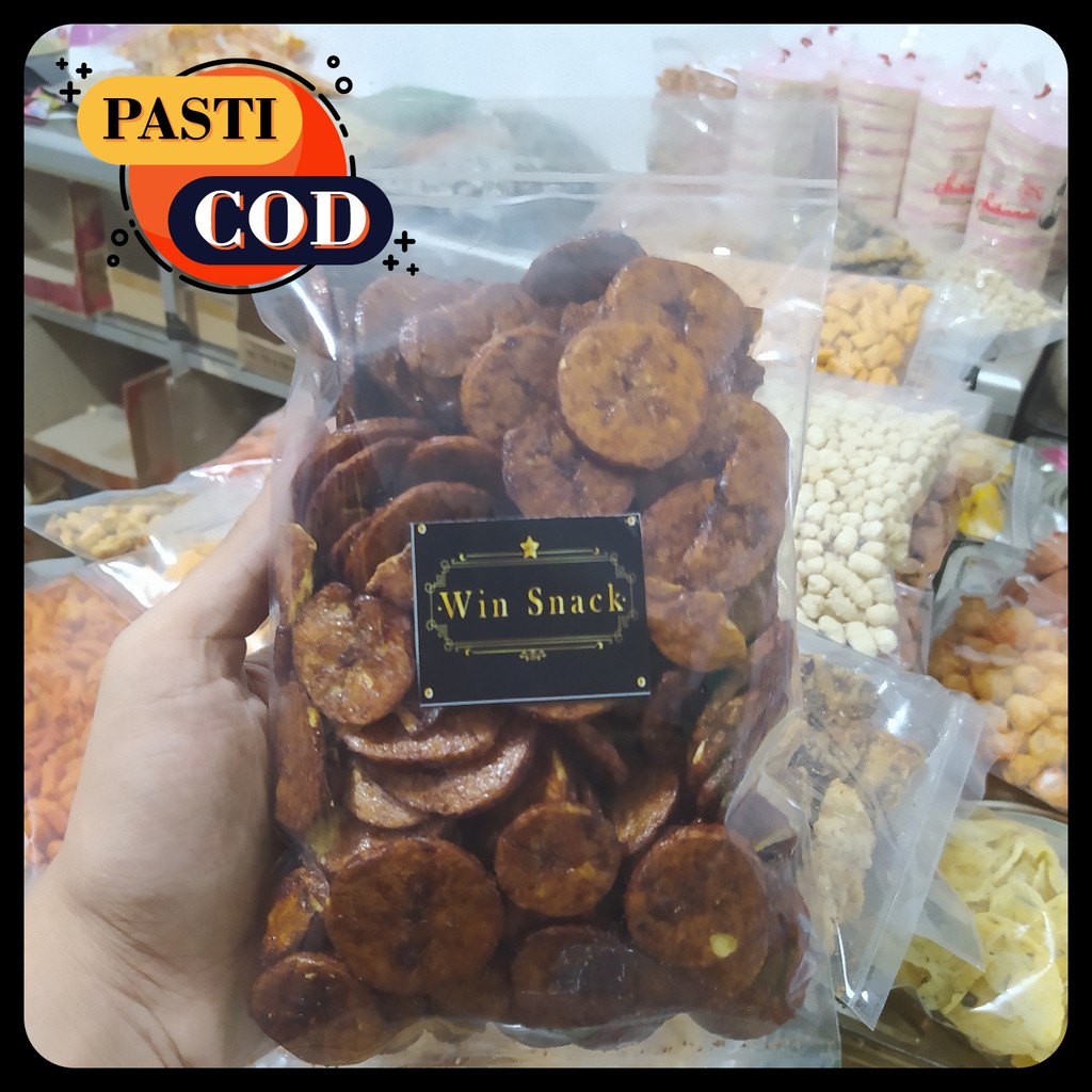 Jual Grosir Snack Kiloan Keripik Kripik Pisang Manis 250 Gram Makanan