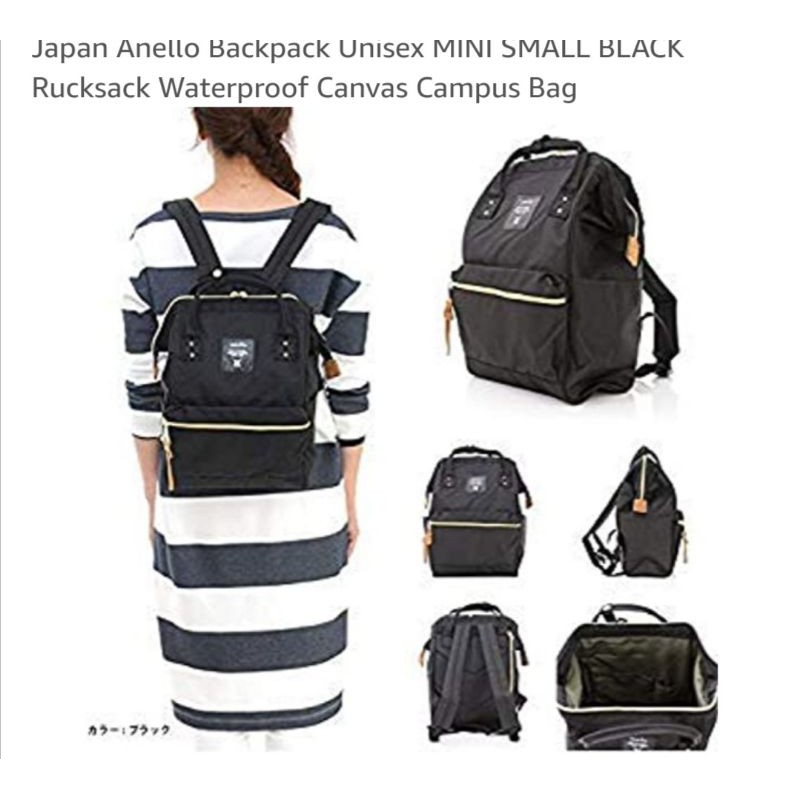 Jual Anello mini black backpack unisex Shopee Indonesia