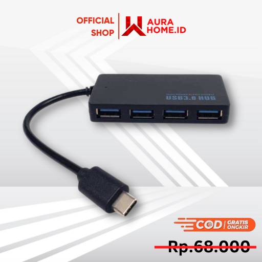 Jual USB Type C to USB 3.0 Hub Adaptor 4 Port / Converter Hub Usb Type ...