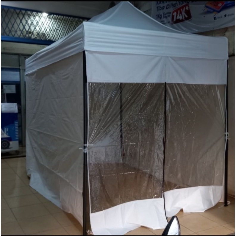 Jual Tenda Lipat Cahaya Matic UK 2x2 Pakai Dinding 4 Sisi Ket Besi