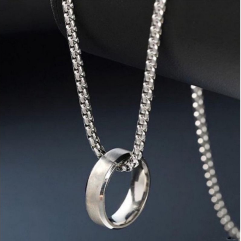 Jual Kalung Rollo titanium plus liontin Anti karat Pria dan wanita ...