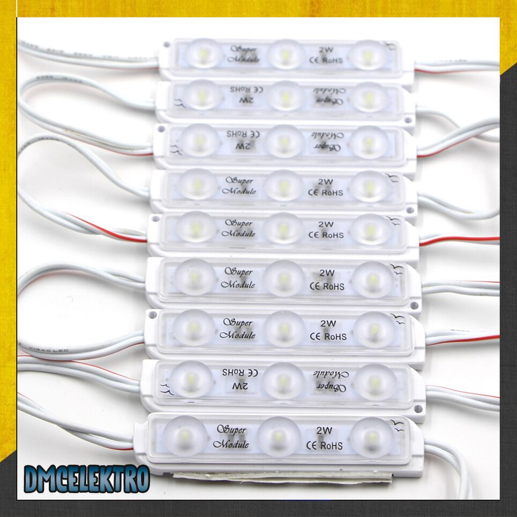 Jual Lampu Led Modul 3 Mata Strip Module Chip Dc12 V 1 4 Watt