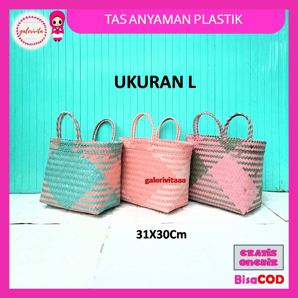 Jual Tas Anyaman Plastik Jumbo Ukuran X Cm Tas Anyaman Plastik Kotak Murah Tas Belanja