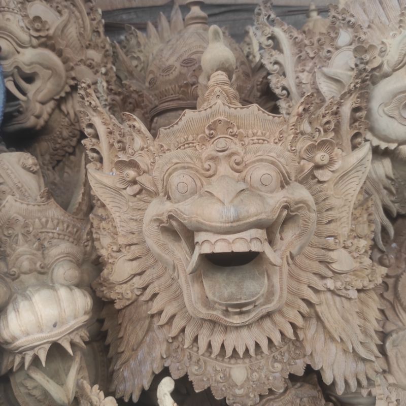 Jual PATUNG TOPENG RANGDA DARI KAYU AKASIA | Shopee Indonesia