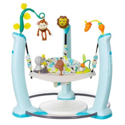 INI SEWA BUKAN JUAL )- Evenflo Exersaucer Jump and Learn Jumperoo –  Jungle Quest Blue Green