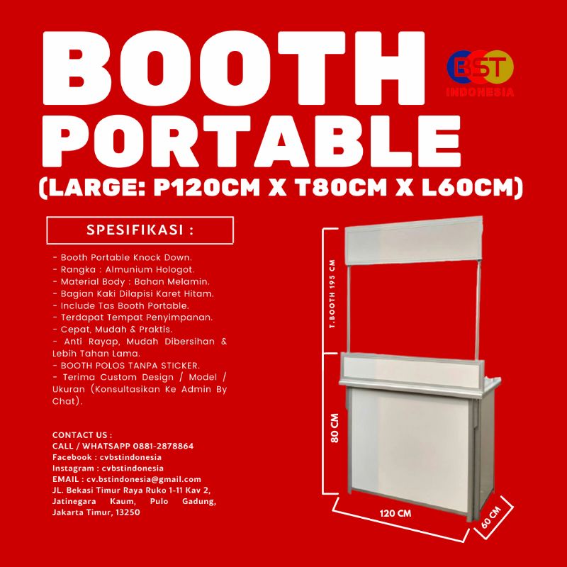 Jual Booth Portable Meja Lipat Event Desk Booth Jualan Ukuran Large Jumbo Mudah Cepat Praktis 2678