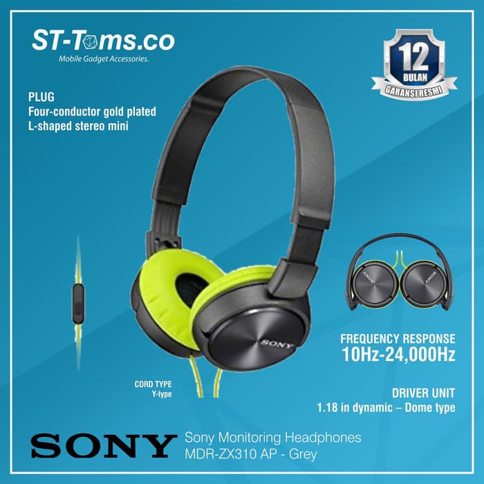 Jual Sony Monitoring Headphones Mdr Zx310 Ap Grey Shopee Indonesia 5932