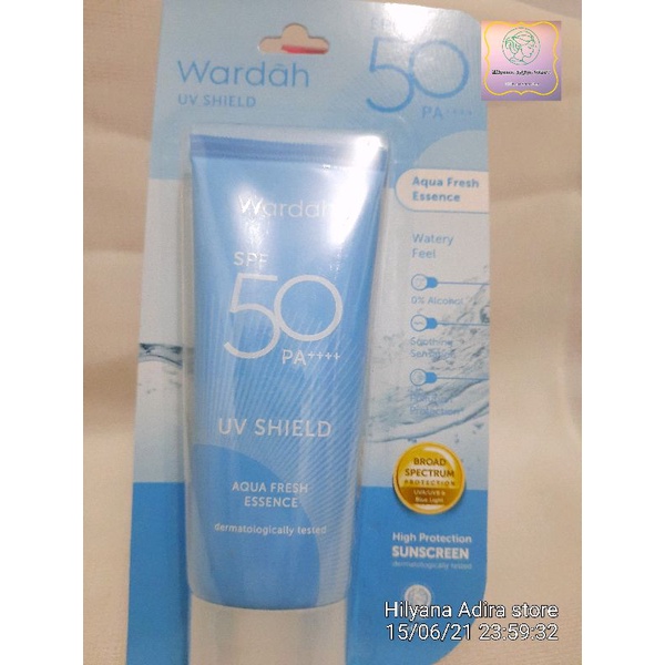 Jual Wardah Uv Shield Aqua Fresh Essence Spf 50 Pa Biru Shopee Indonesia