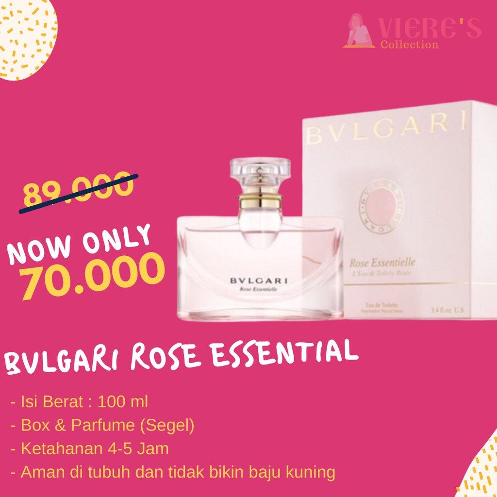 Jual Bvlgari Rose Essentielle Edp Parfum Wanita 100 Ml Original Singapore Shopee Indonesia 3915