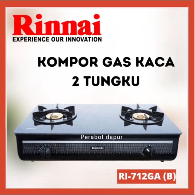 Jual Kompor Gas Kaca Rinnai 2 Tungku RI-712GA (B) | Shopee Indonesia