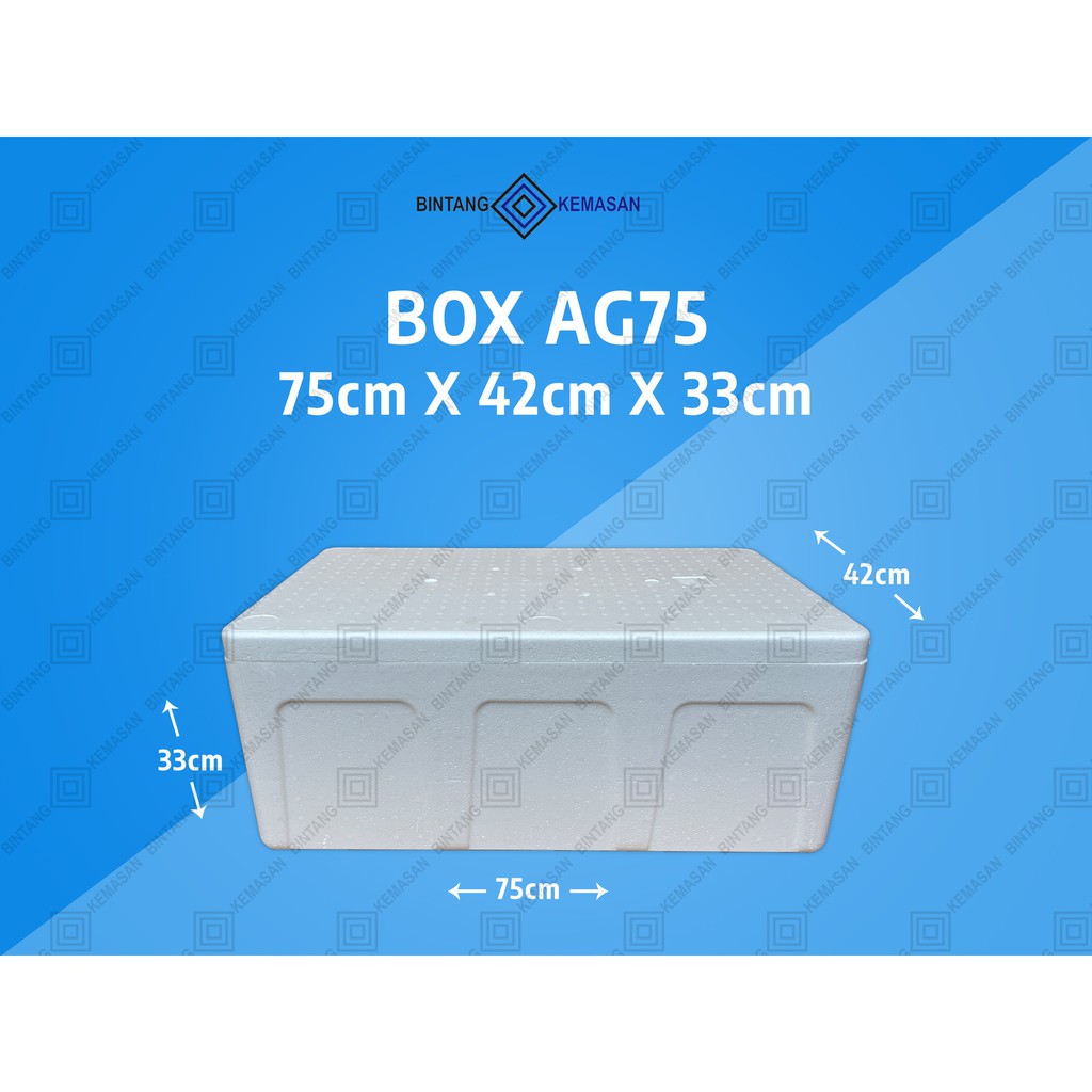 Jual Box Styrofoam AG75 75 x 42 x 33cm Box Ikan/Box Foam/Box Packing