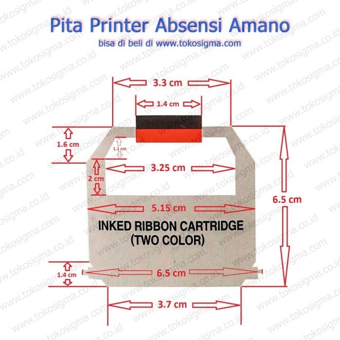 Jual PITA PRINTER ABSENSI AMANO 3000 - INKED RIBBON CARTRIDGE TWO COLOR ...