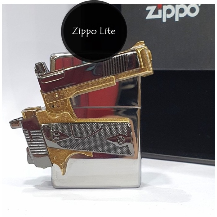 Jual jual Zippo Original Jacket Gun Pistol Design 5 sisi Japan garansi ...