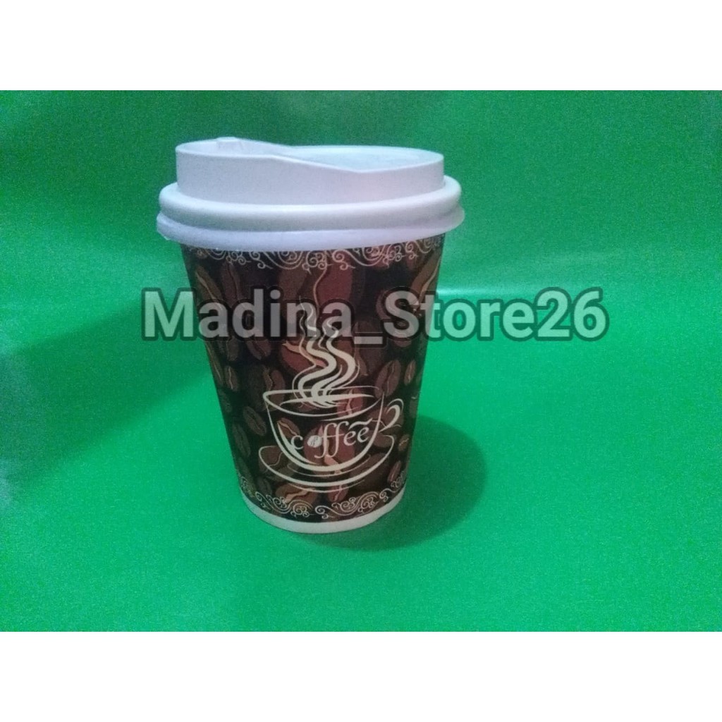 Jual HARGA HEBOH!! Gelas Paper Cup 8oz Kopi + Tutup 50pcs/Cup Kertas ...