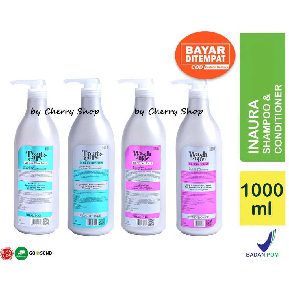 [1000ML] [BPOM] Inaura Wash & Blow | Treat & Care Shampoo | Conditioner 1000ml | 1000GR | Shampo | Kondisioner | REFILL SIZE 1000ML