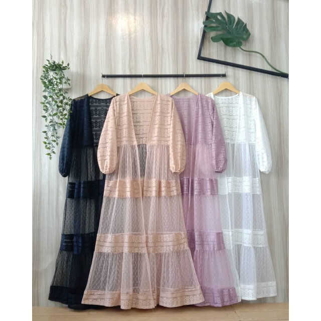 Jual long cardigan brukat / long cardigan tile Shopee Indonesia