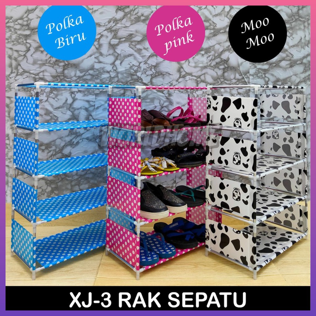 Jual Home Inspiration Lemari Rak Sepatu Portable Motif Lucu Susun Xj