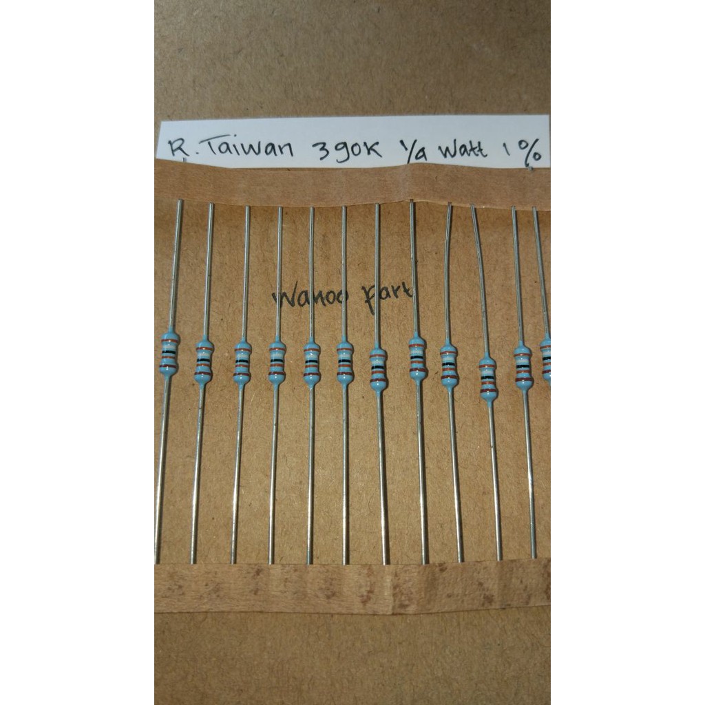 Jual Resistor 390K metal film 1/4 watt taiwan 1% harga per 10 pcs ...