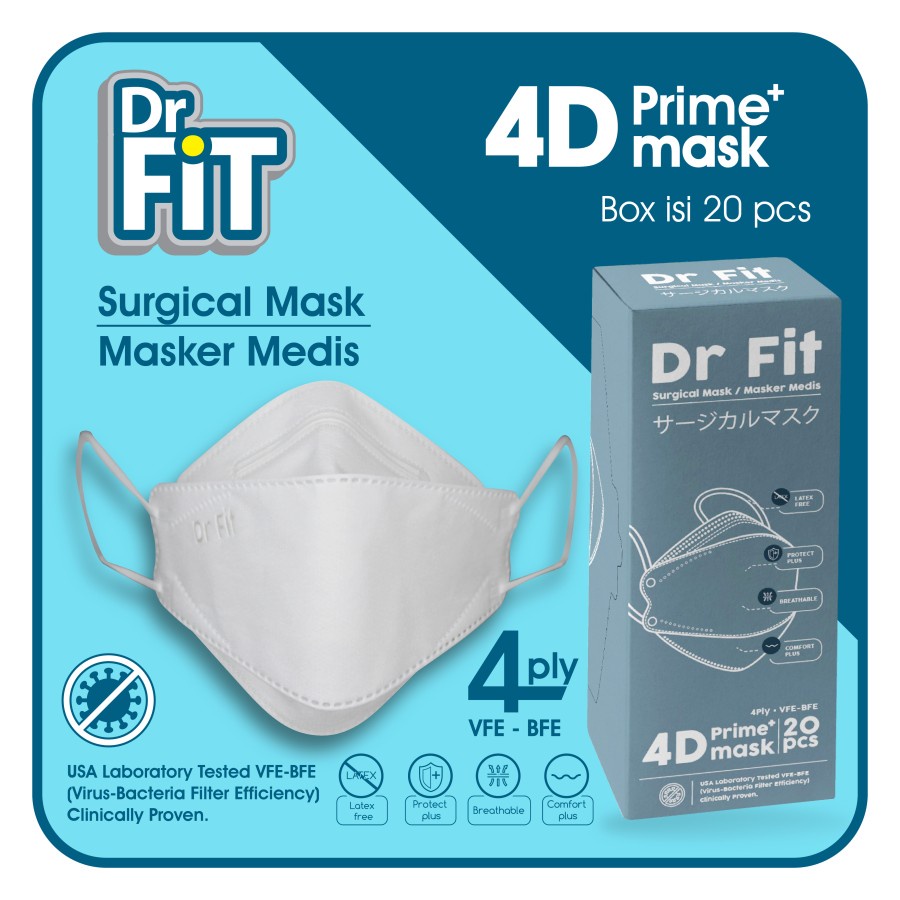 Jual Masker Medis Dr FIT U MASK PRIME+ 4D Surgical Mask / Bedah 4Ply ...