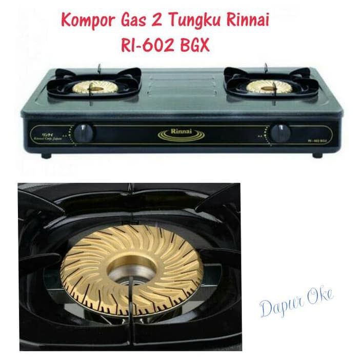 Jual kompor gas rinnai RI 602 BGX selang win kompor paket api tornado besar  | Shopee Indonesia