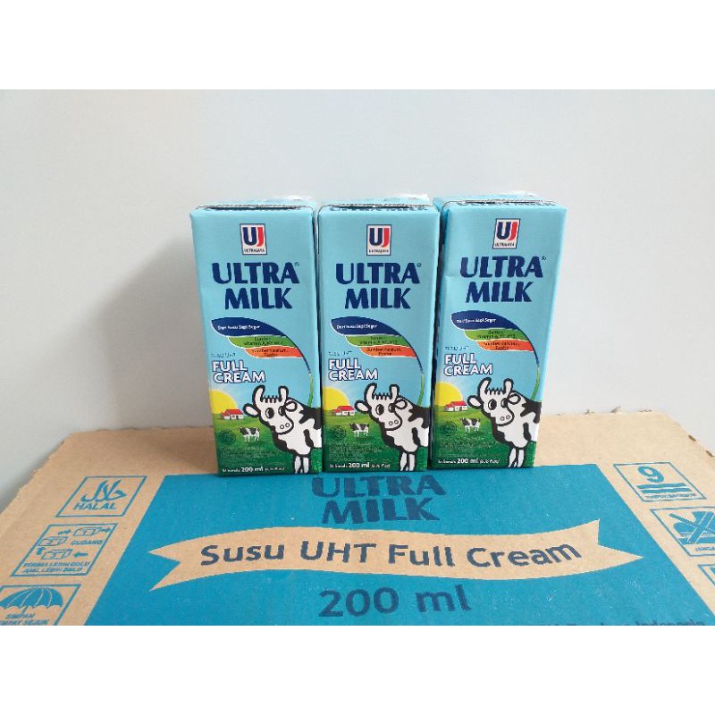 Jual Susu Ultra Milk Full Cream 200 Ml Shopee Indonesia