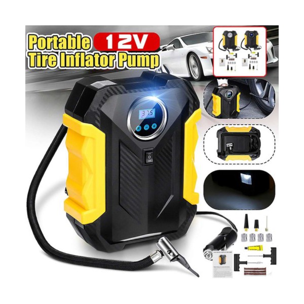Irosiy Portable Car Tire Inflator - Digital Display, 2000mAh Rechargeable, Built-in Light, Air Compressor - View #13