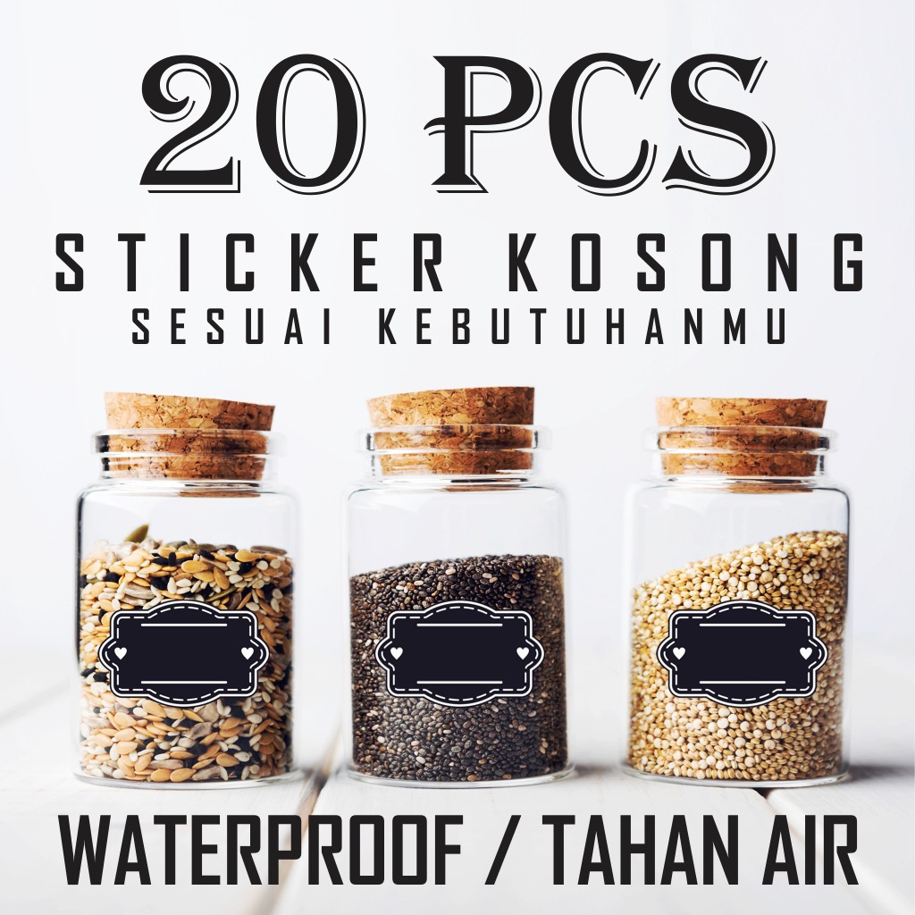 Jual Stiker Label Nama Bumbu Dapur Pantry Jar Pet Botol Toples Desain Murah Sticker