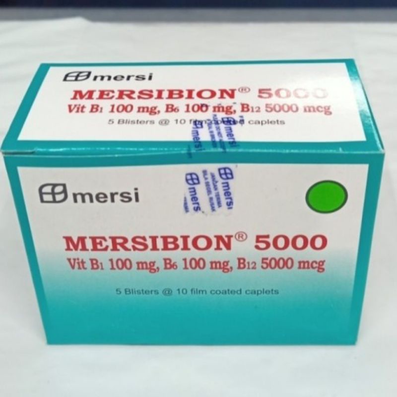 Jual Mersibion 5000 Isi 10 Multivitamin Vitamin B Kompleks B1 B6 B12 ...