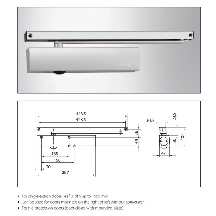 Jual Door closer geze ts5000 guide rail Shopee Indonesia