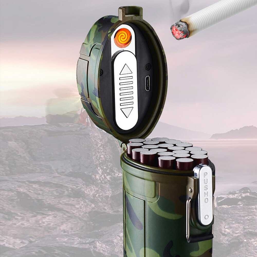Jual Kotak Rokok 20 Slot Cigarette Case with Lighter Korek Api Electric ...
