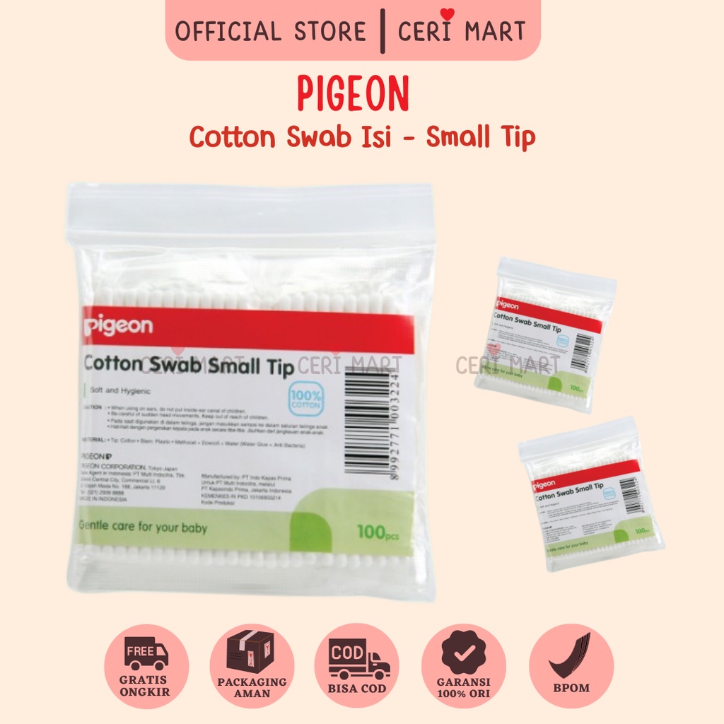Jual PIGEON Cotton Swab Isi 100 Pcs Cotton Buds Pigeon Baby Shopee