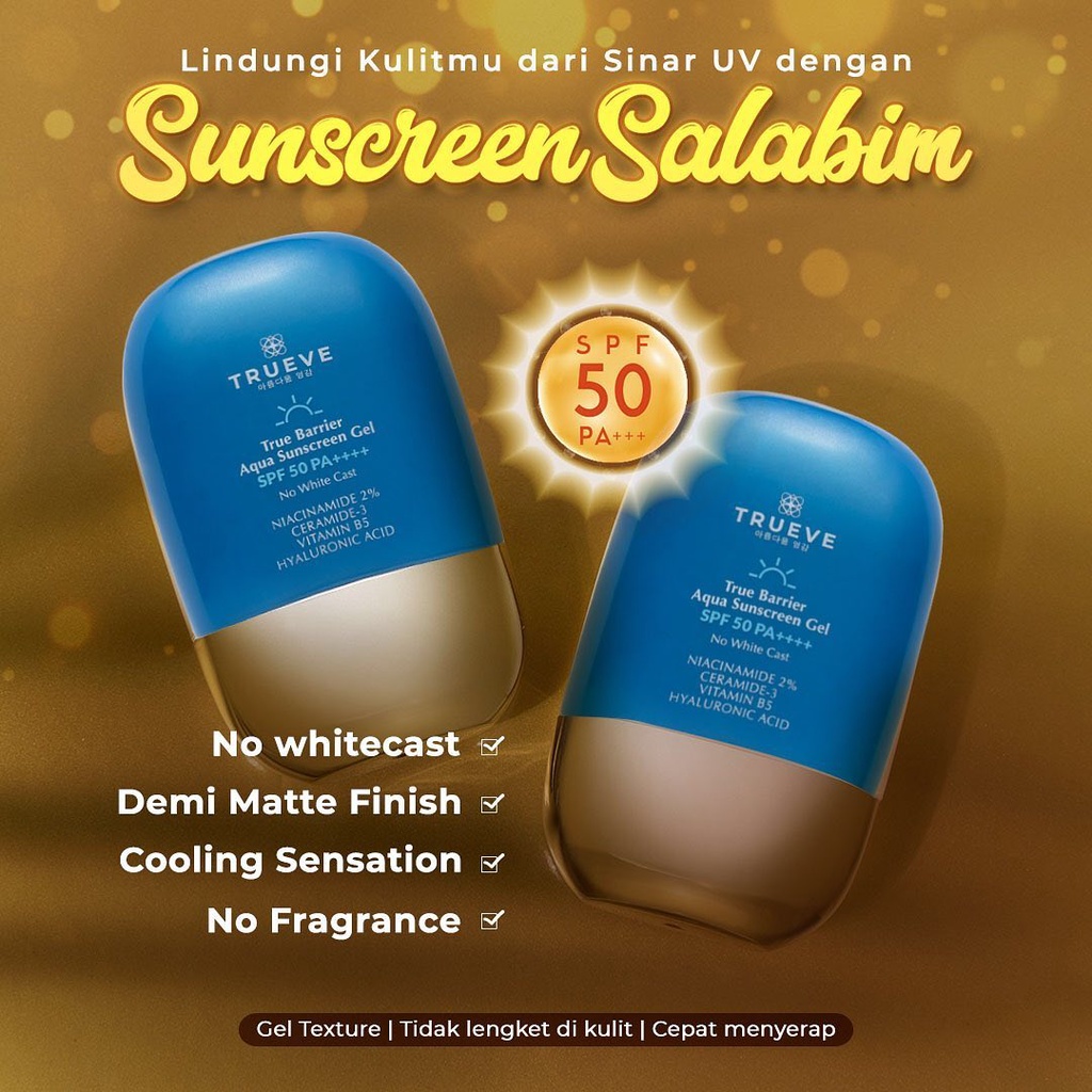 Jual Truve Sunscreen SPF 50 PA ++++ True Barrier Aqua Gel 30 Gram ...